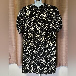 Who What Wear Black and Cream Patterned Dress